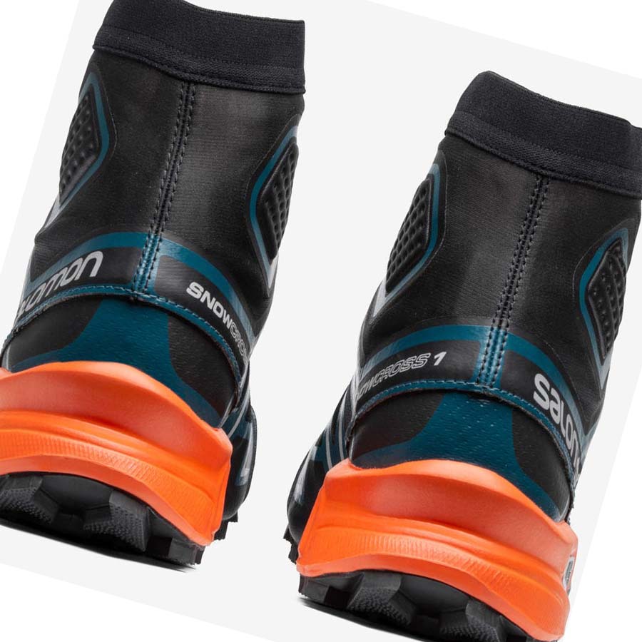 Salomon SNOWCROSS ADVANCED Tornacipő Férfi Fekete Kék Narancssárga | HU 2182WNB